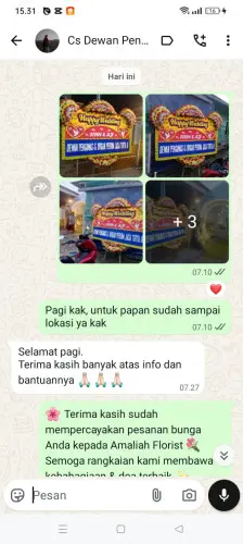 Testimonial Papan Bunga Pernikahan karyajaya